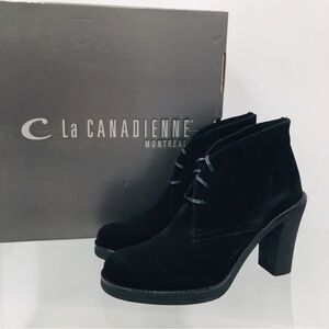 La Canadienne Black Suede Ankle Boots Women’s Size 5 M